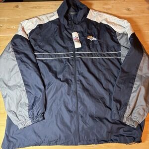 NFL Denver Broncos Sports Illustrated Mens SZ XXL Full Zip Windbreaker VTG NWT
